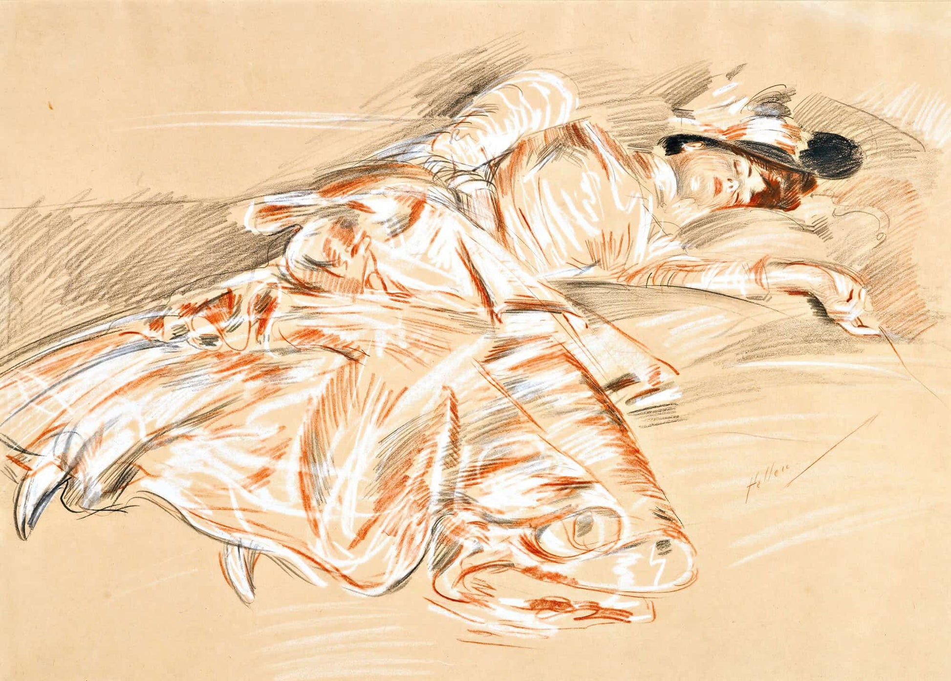 Jeune Fille Endormie by Paul Cesar Helleu