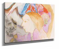 Jeune Fille Et Fleurs by Odilon Redon