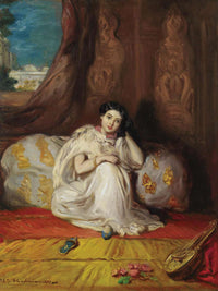 Jeune Fille Mauresque Assise Dans Un Riche Interieur Almee by Theodore Chasseriau