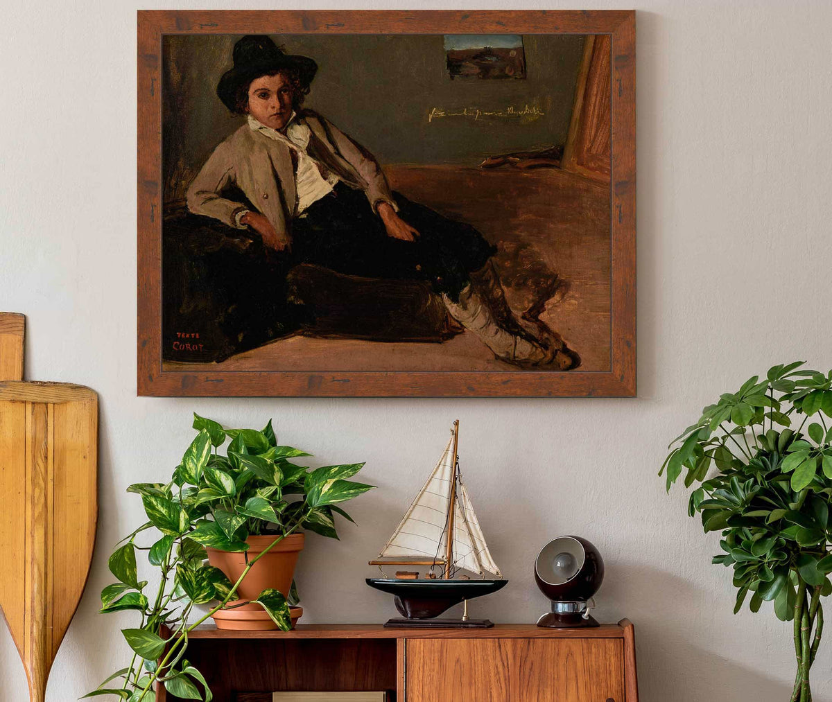 Jeune Italien Assis by Jean Baptiste Camille Corot