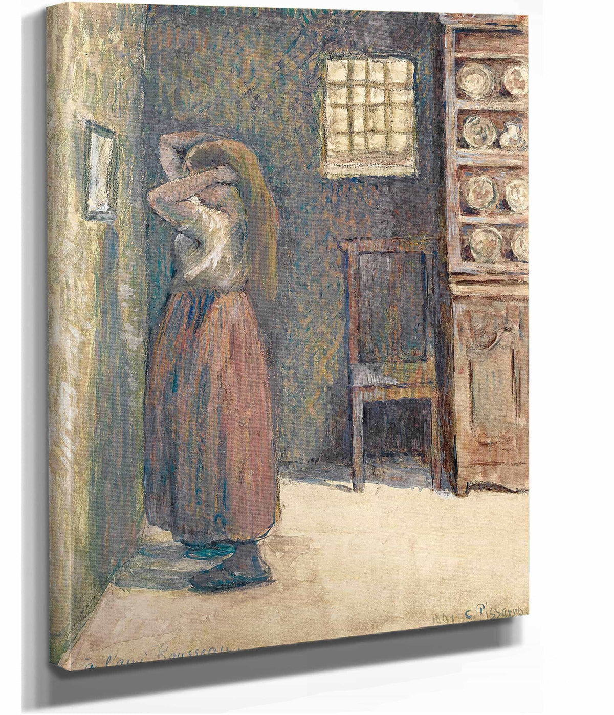 Jeune Paysanne Se Coiffant by Camille Pissarro