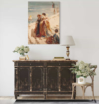 Jeunes Femmes Sur Le Pont De La Paille A Venise by Felix Ziem