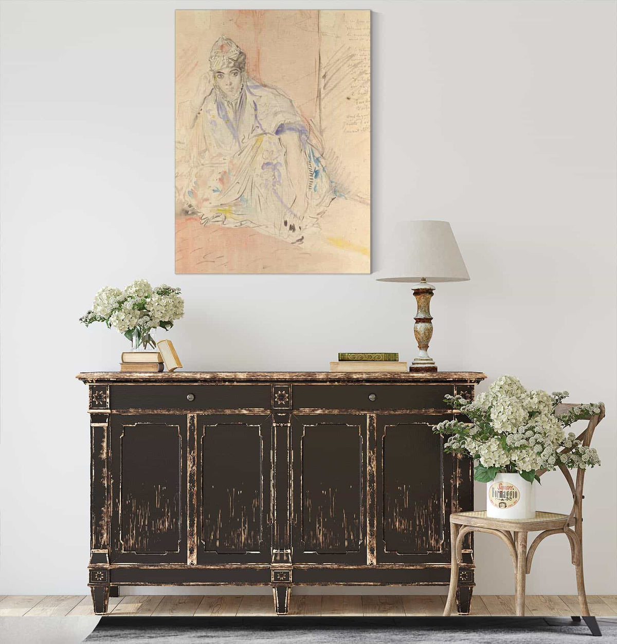 Jewish Woman Of Algiers Seated On The Ground by Theodore Chasseriau