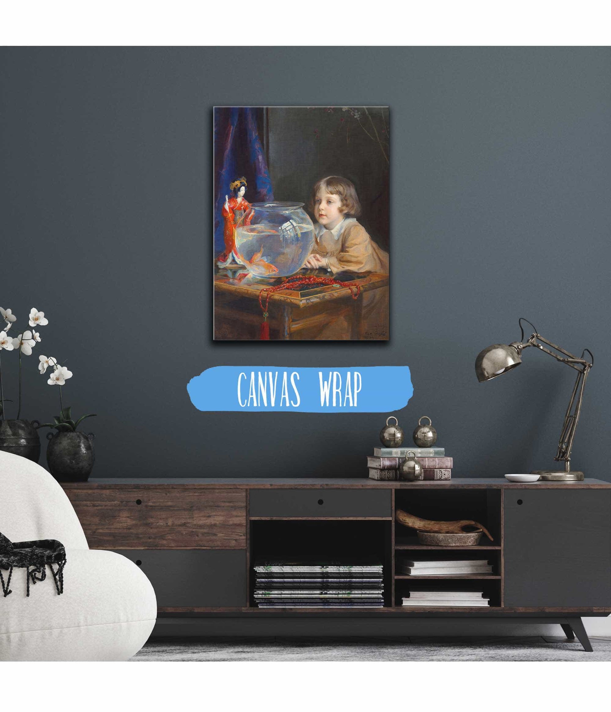 John De Laszlo And A Goldfish Bowl by Philip Alexius De Laszlo