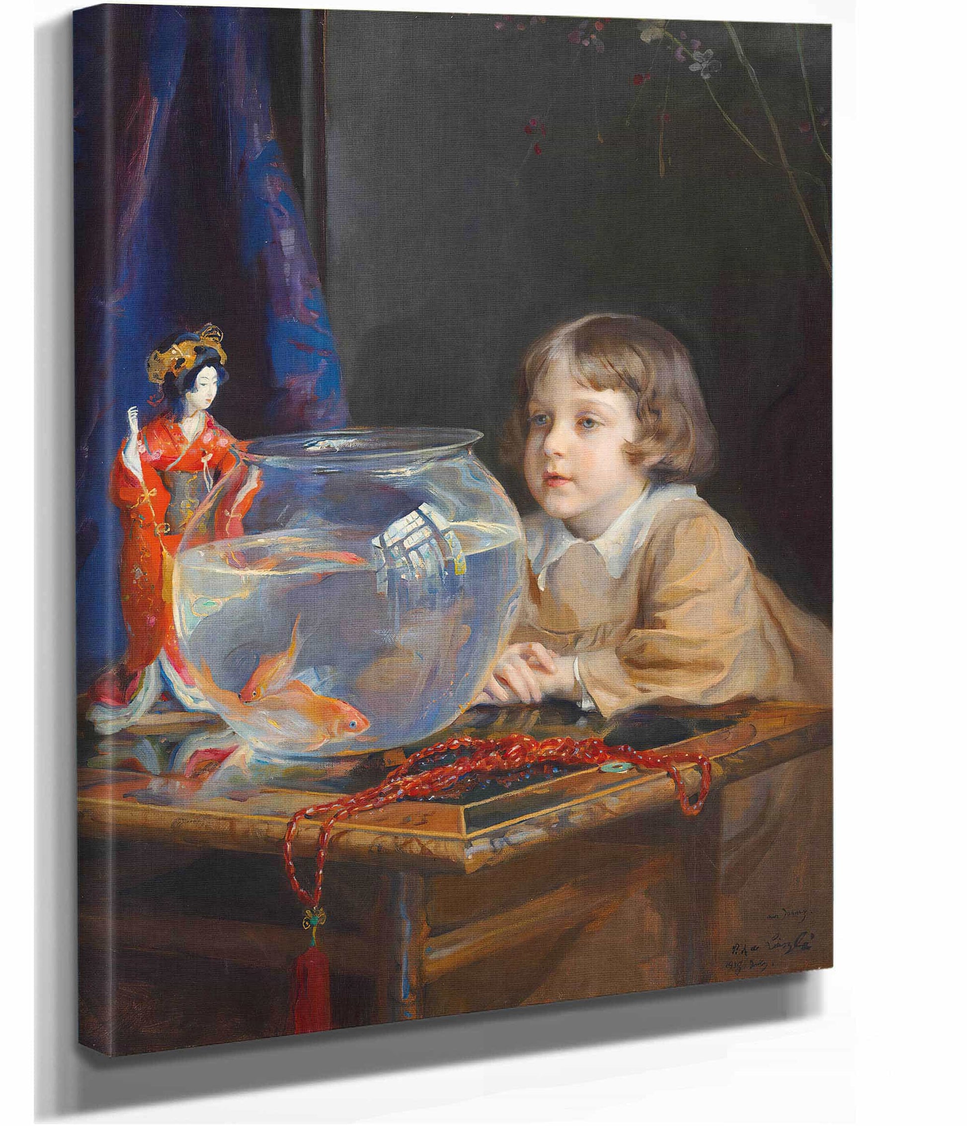 John De Laszlo And A Goldfish Bowl by Philip Alexius De Laszlo