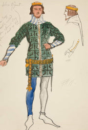 John Of Gaunt Costume Sketch For Henry Irvings Planned Production Of King Richard Ii by Edwin Austin Abbey