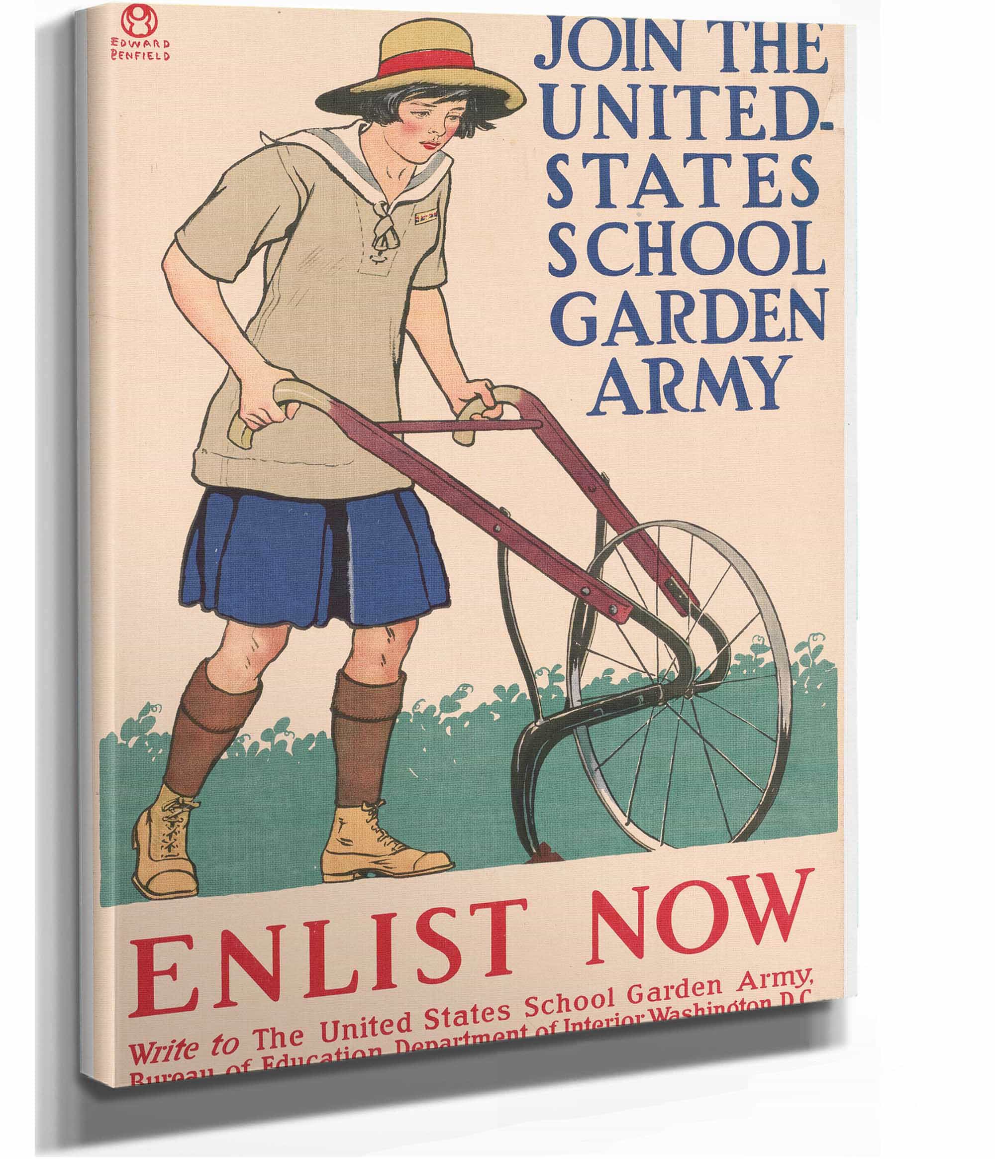 Join The United States School Garden Army Enlist Now by Edward Penfield