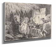 Joseph And Mary Prepare To Leave  by Giovanni Domenico Tiepolo