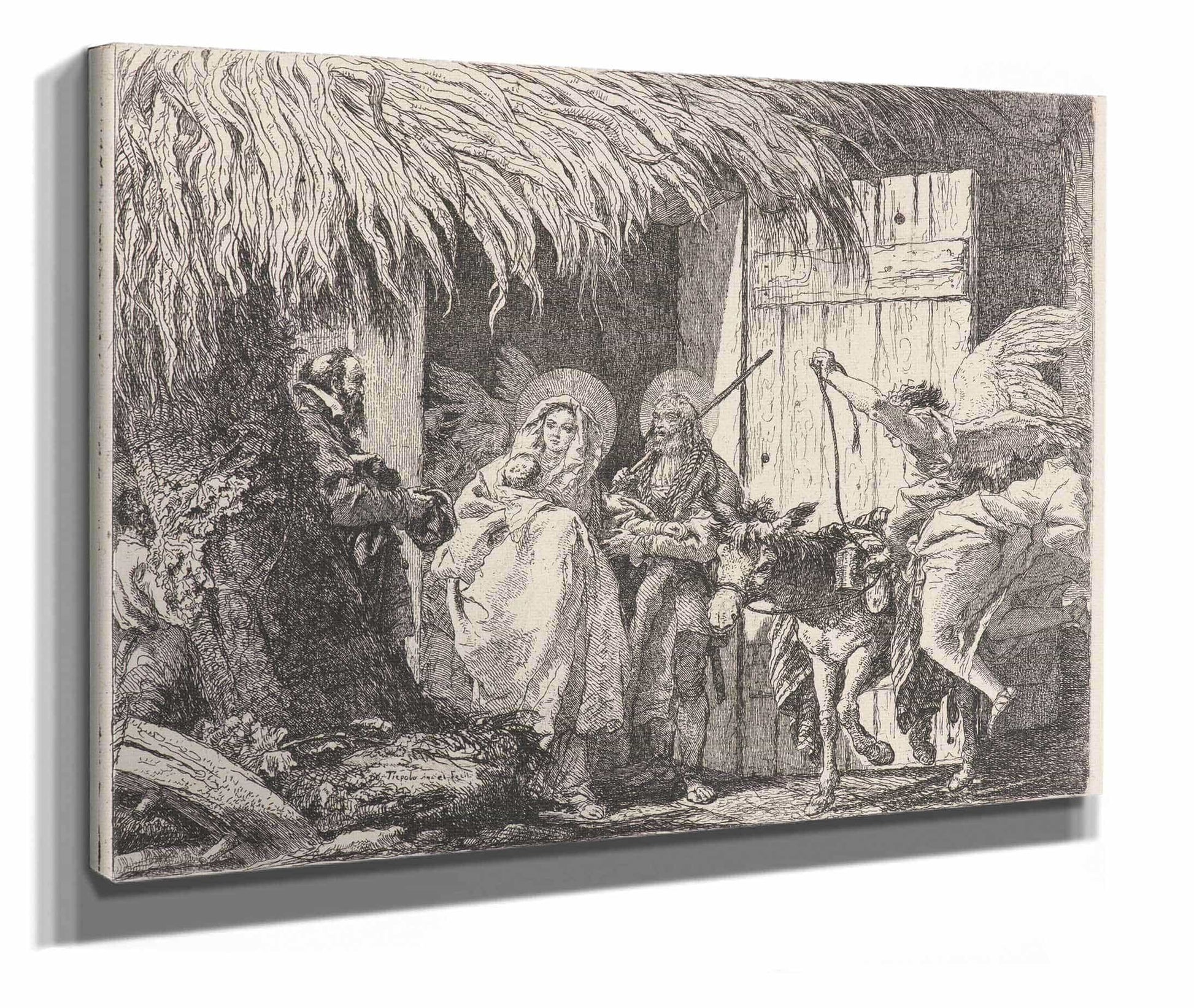 Joseph And Mary Prepare To Leave  by Giovanni Domenico Tiepolo