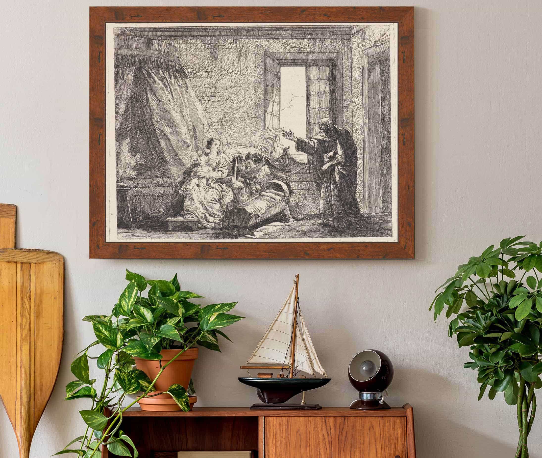 Joseph Relays To Mary Gods Command To Flee  by Giovanni Domenico Tiepolo