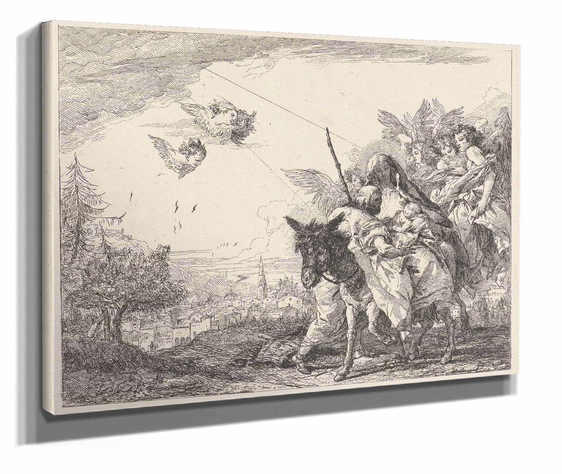 Joseph Standing Adores The Child  by Giovanni Domenico Tiepolo