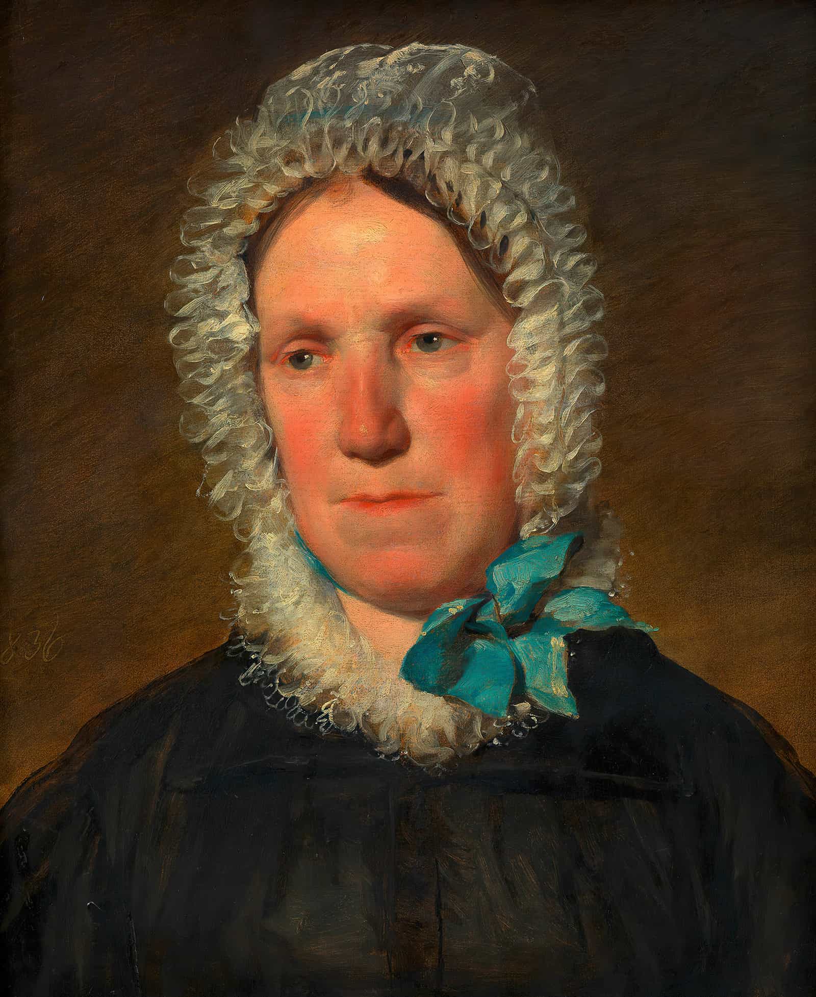 Josepha Kaltenthaler Mit Spitzenhaubchen Mutter Der  Frau Des Kunstlers by Friedrich Von Amerling
