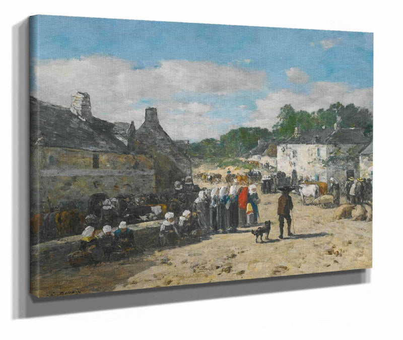 Jour De Foire En Bretagne by Eugene Boudin