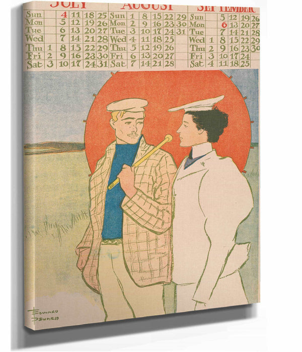 July August September Calendar by Edward Penfield