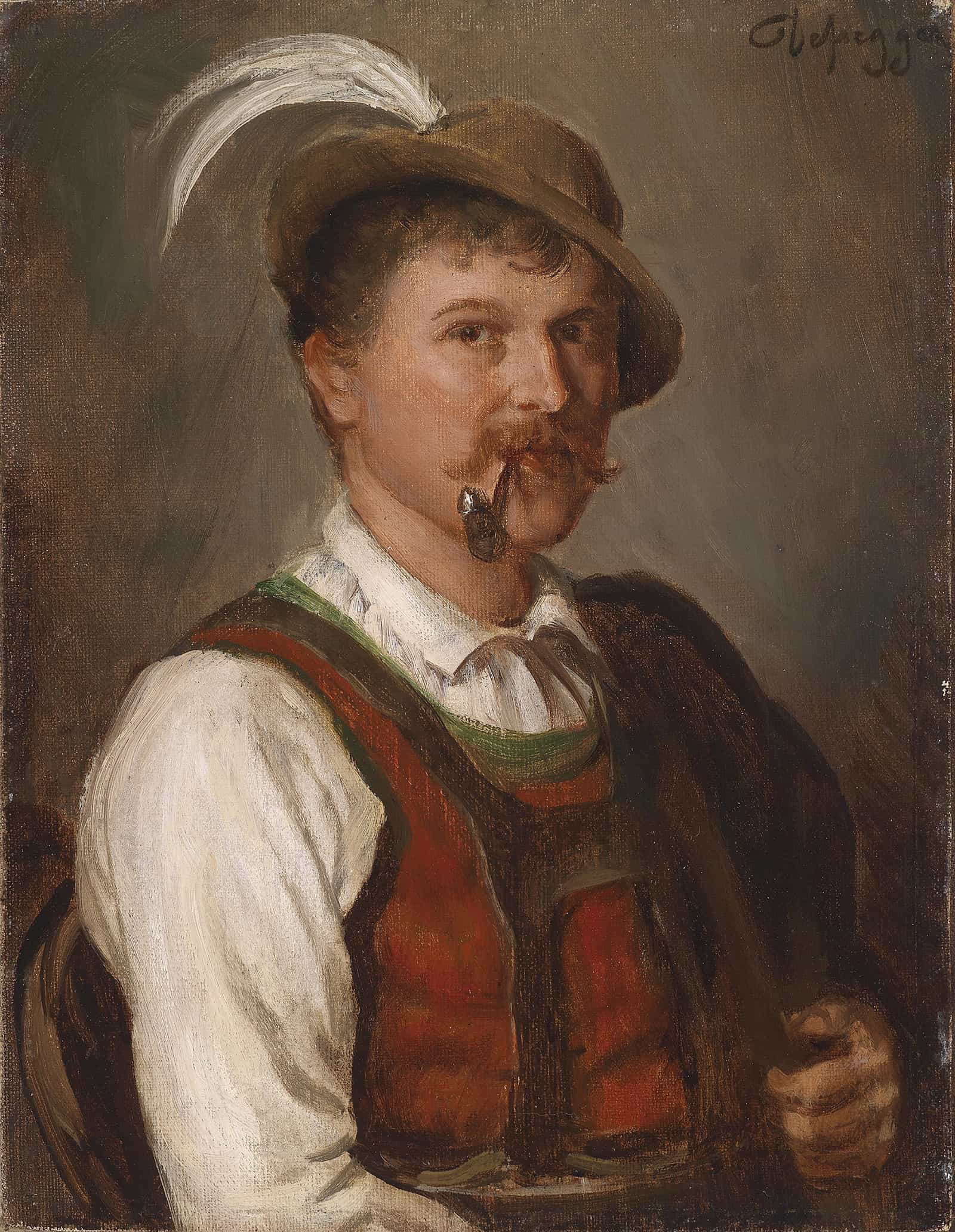 Junger Bursch In Sonntagstracht by Franz Von Defregger