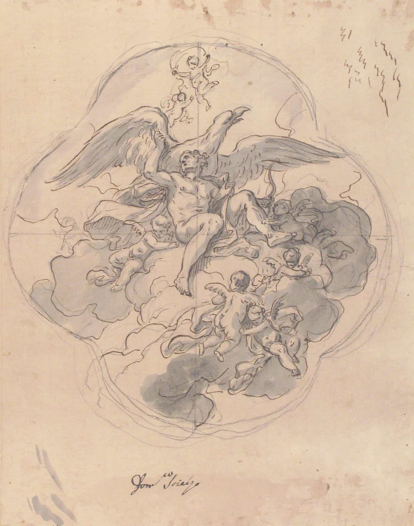 Jupiter With His Eagle   by Francesco Solimena