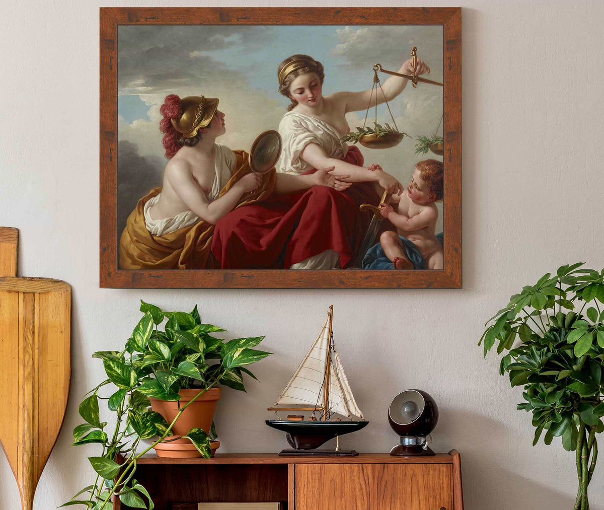 Justice Disarmed By Innocence And Applauded By Prudence by Louis Jean Francois Lagrenee