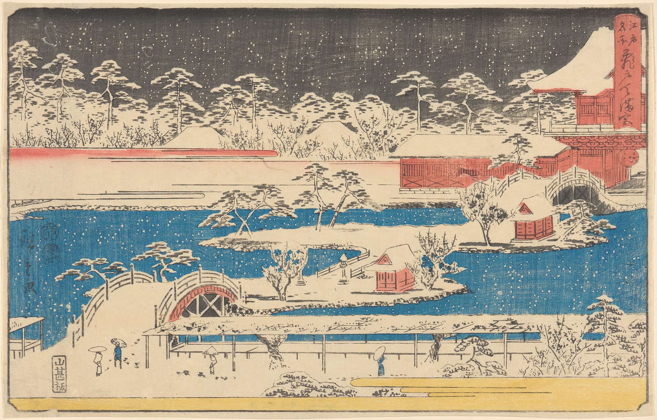 Kameido Temmaugu In Snow by Ando Hiroshige