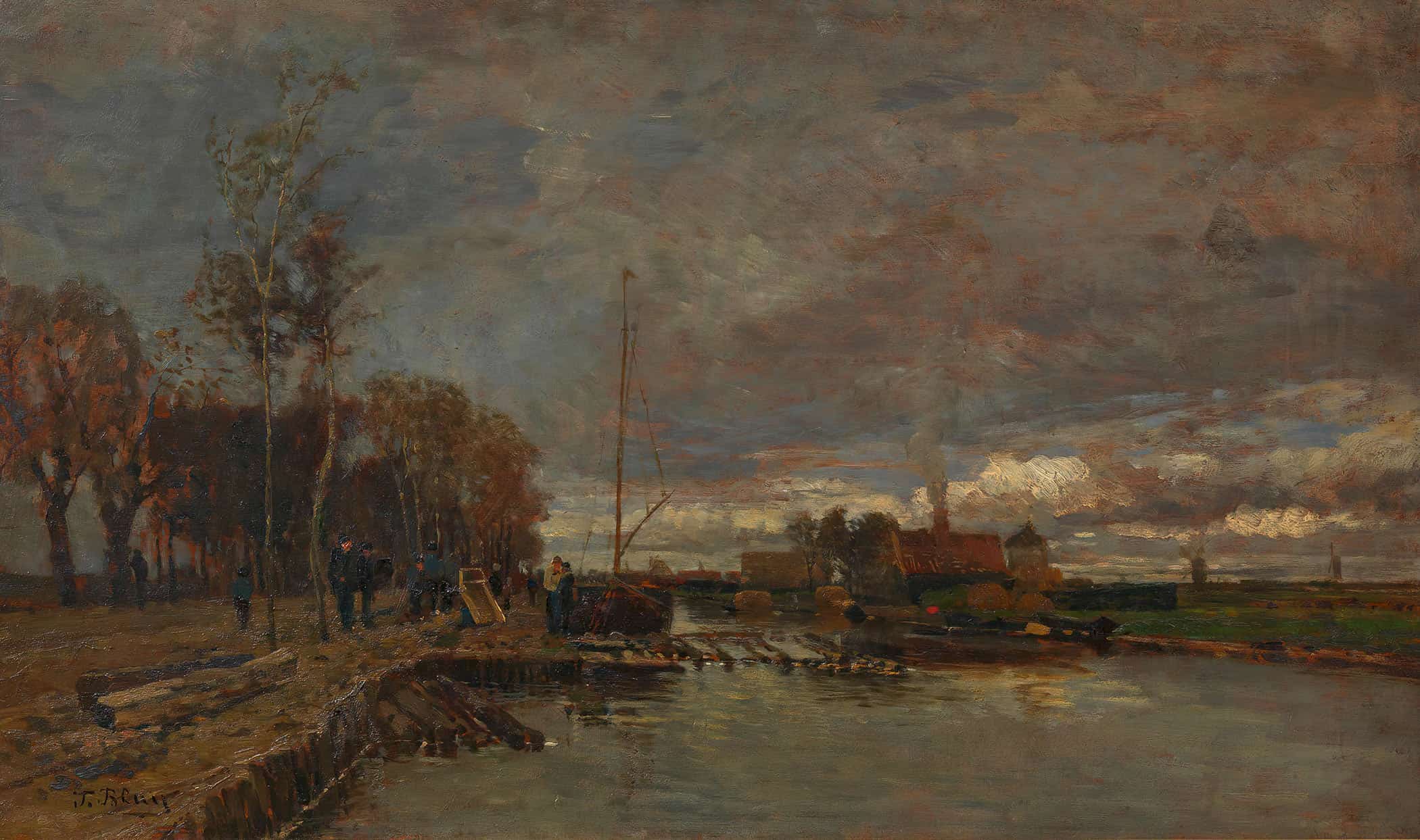 Kanal Bei Amsterdam by Tina Blau