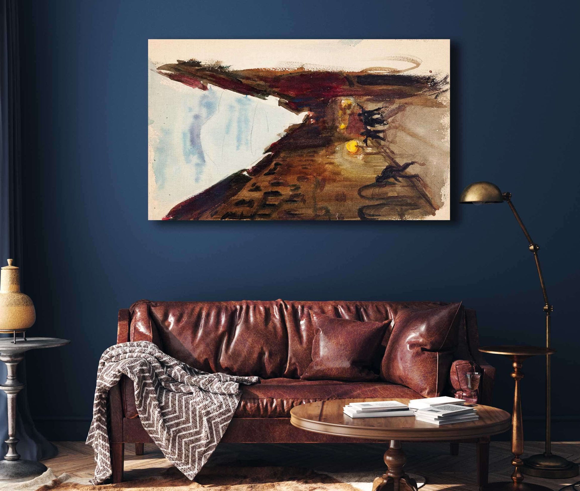Katu Ja Ihmisia Iltahamarassa Luonnos by Magnus Enckell