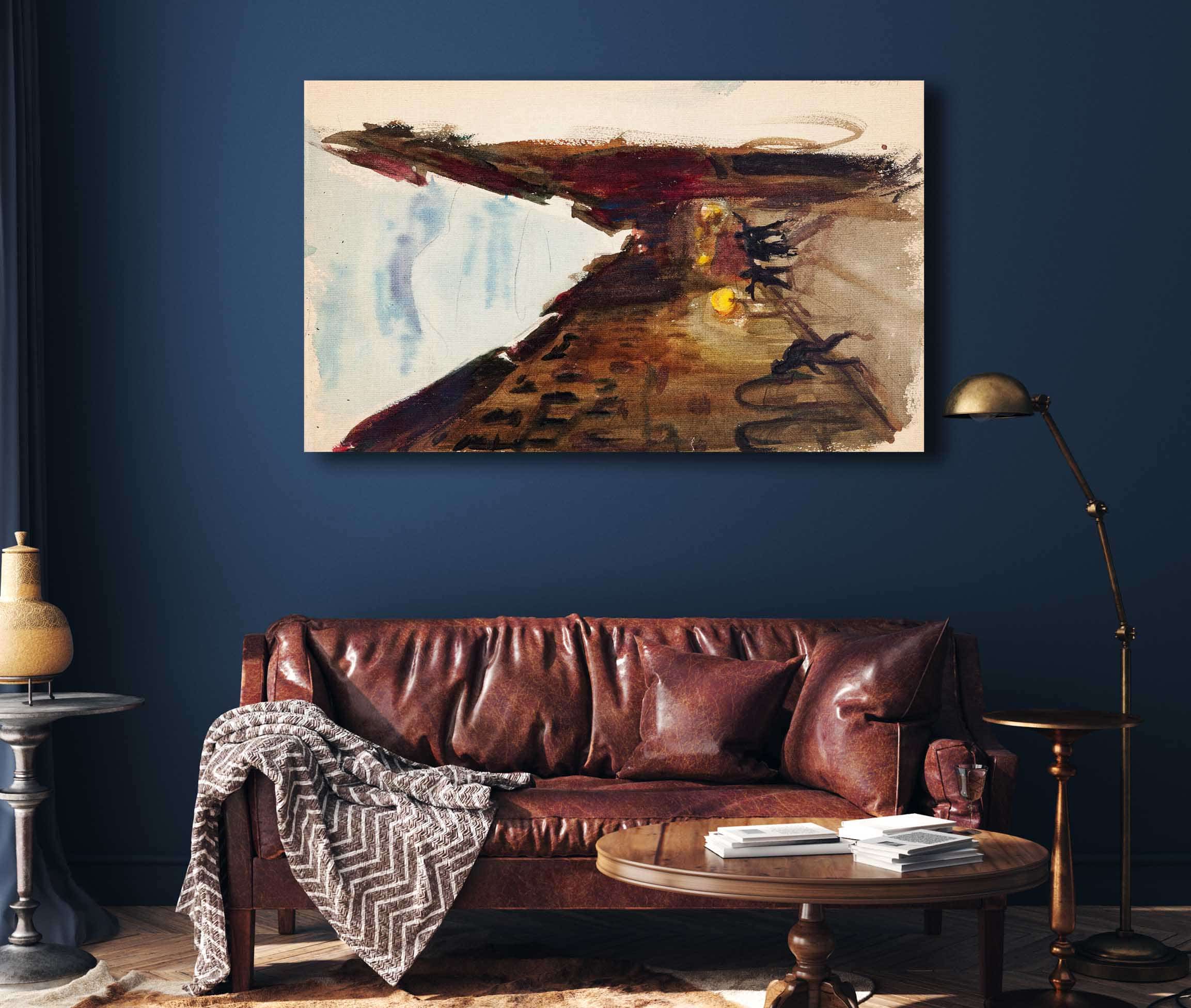 Katu Ja Ihmisia Iltahamarassa Luonnos by Magnus Enckell