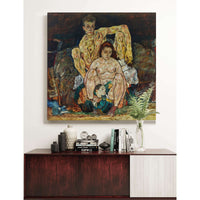 Kauerndes Menschenpaar Die Familie by Egon Schiele