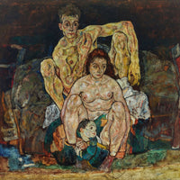 Kauerndes Menschenpaar Die Familie by Egon Schiele