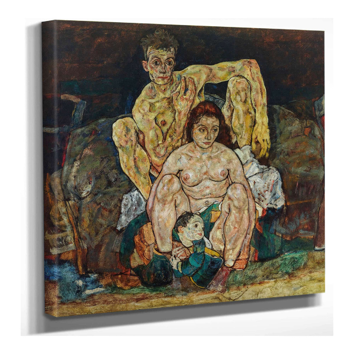 Kauerndes Menschenpaar Die Familie by Egon Schiele