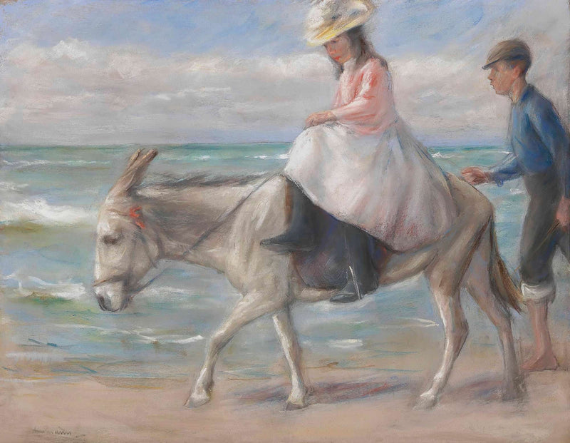 Kind Auf Einem Esel Reitend by Max Liebermann