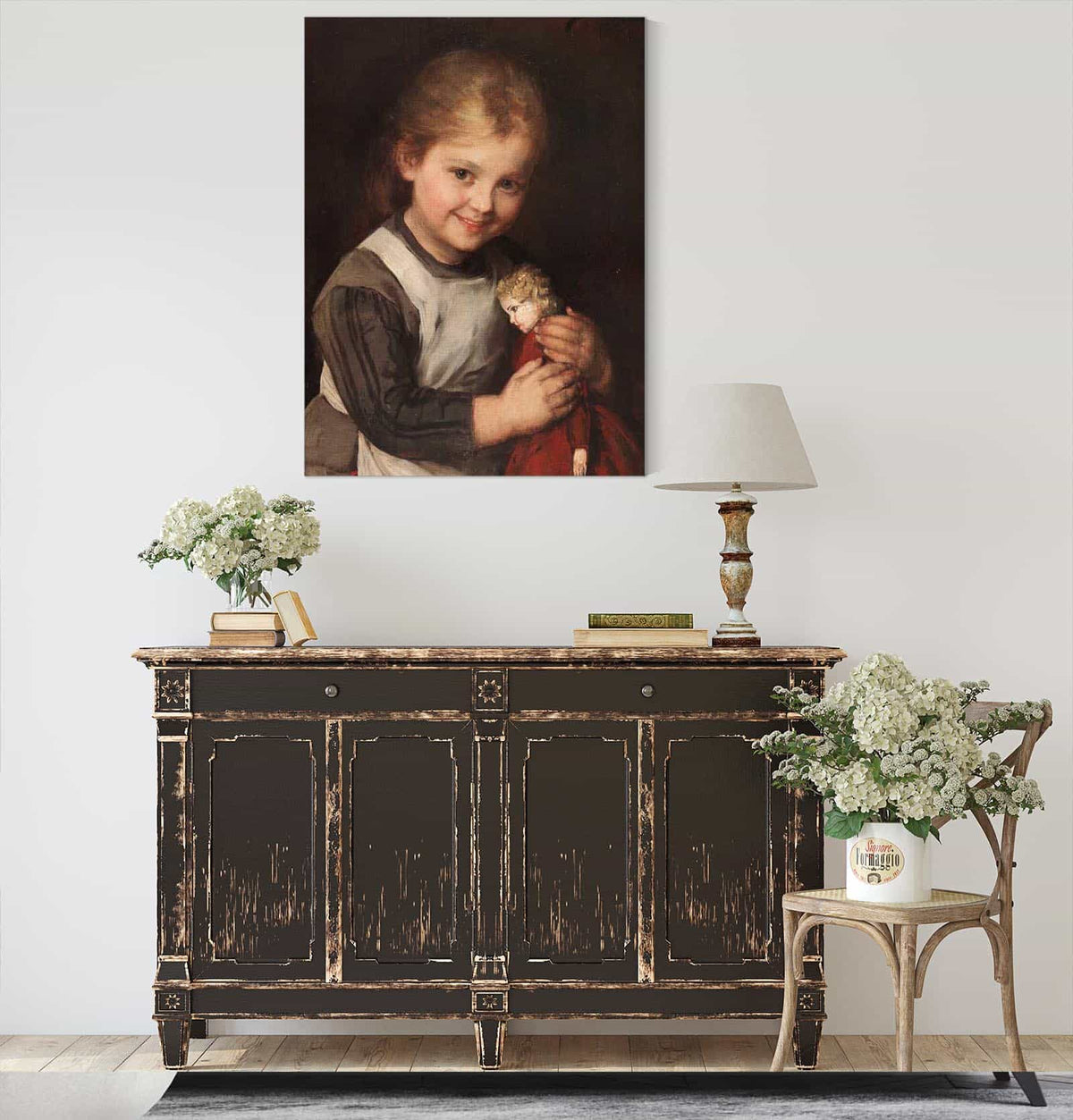 Kind Mit Puppe by Franz Von Defregger