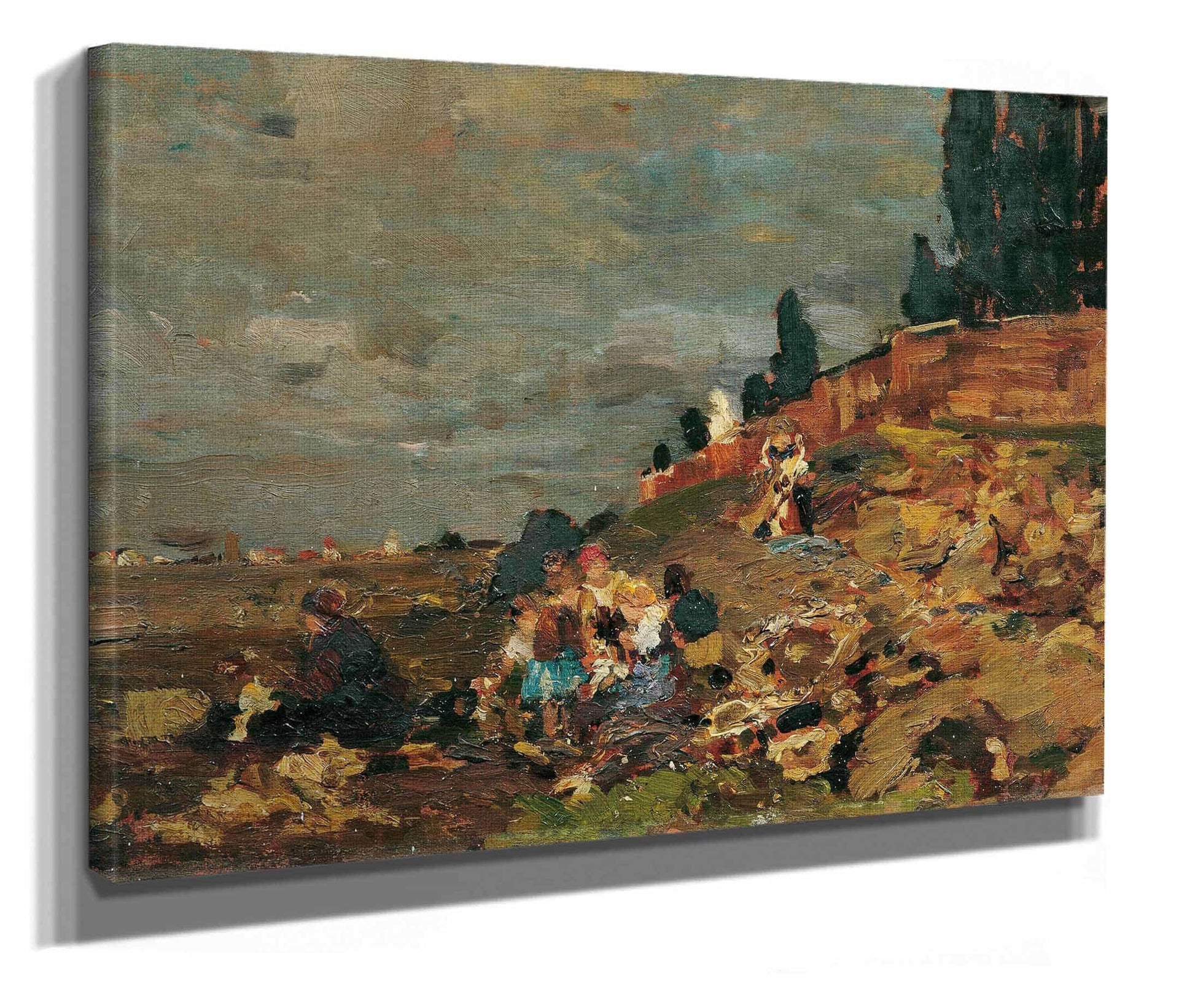 Kinder An Der Friedhofsmauer by Tina Blau