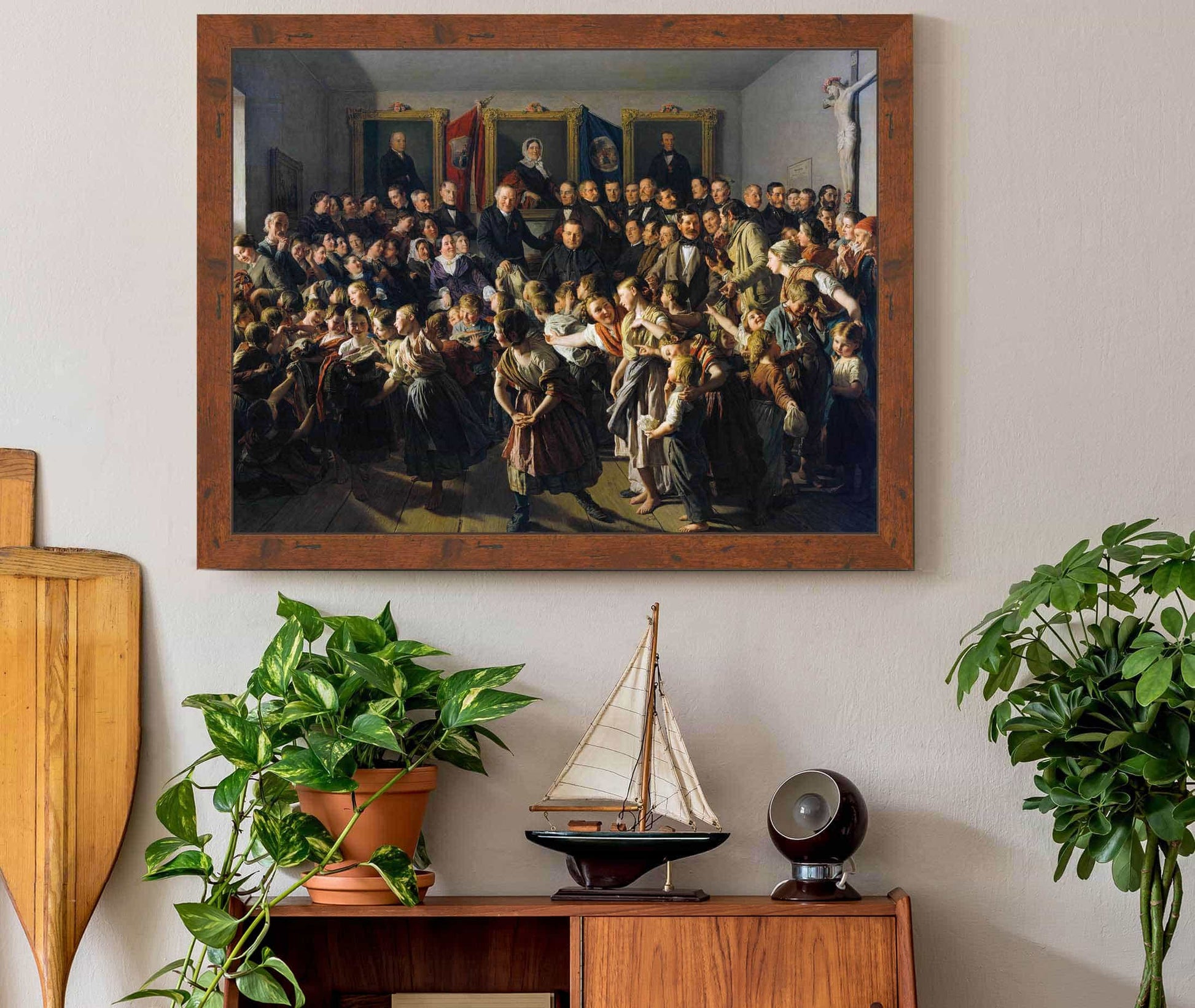 Kinder Armer Eltern Werden Von Der Gemeinde Beteilt by Ferdinand Georg Waldmuller