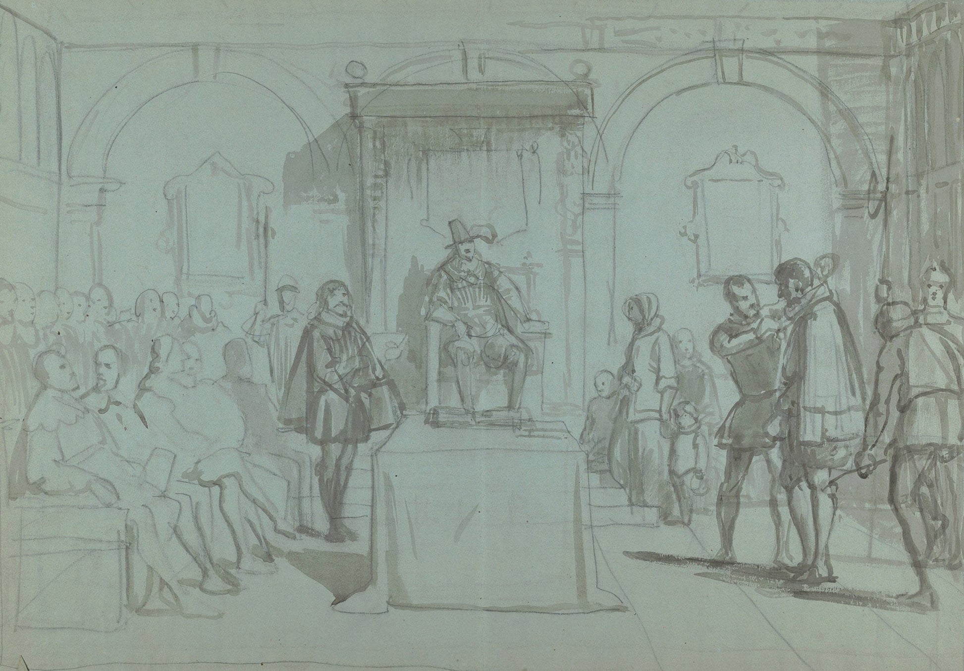 King Christian Iv Of Denmark Judging Christoffer Rosenkrantz by Wilhelm Marstrand