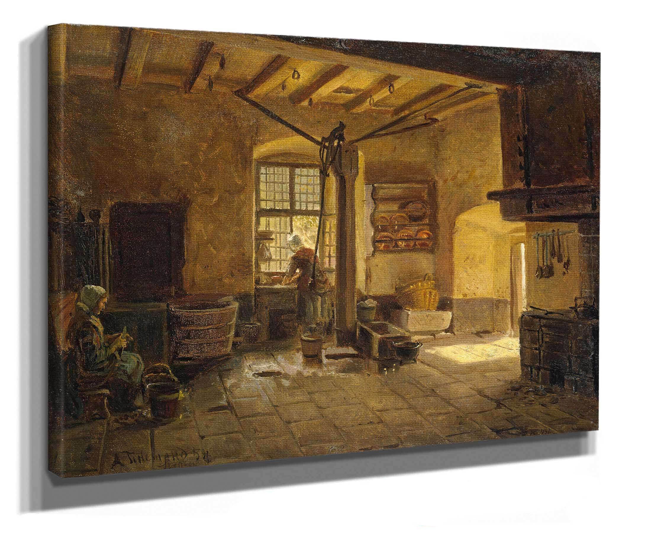 Kitchen Interior by Adolph Tidemand
