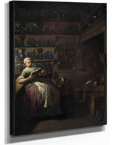 Kitchen Interior With A Girl Reading by Jens Juel