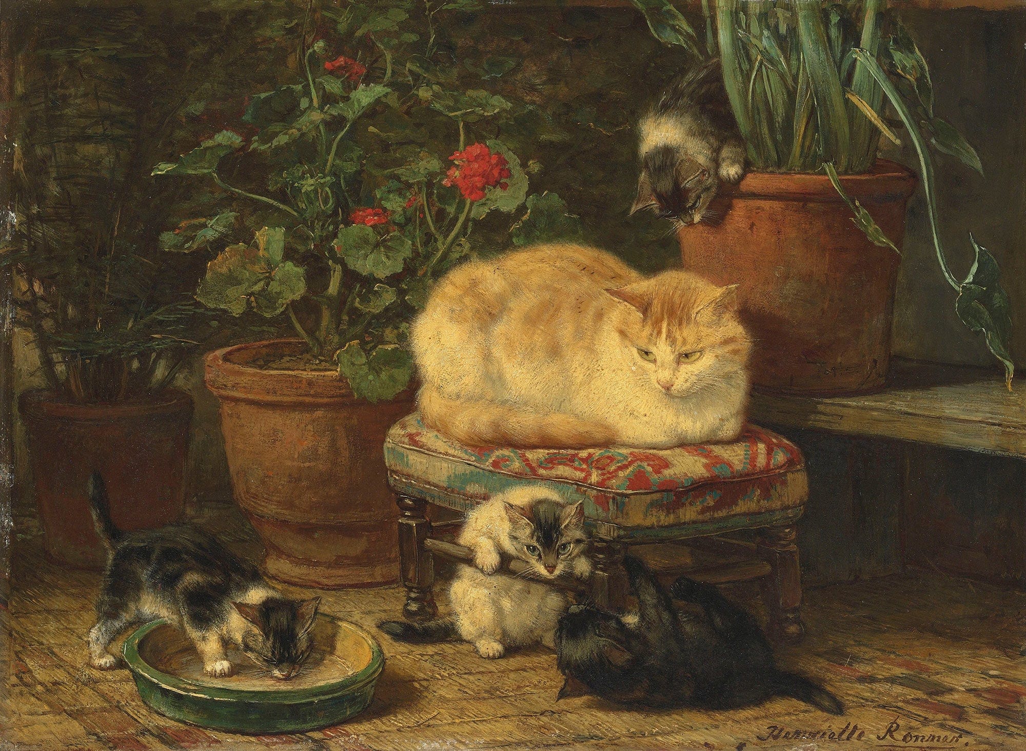 Kittens At Play by Henriette Ronner Knip