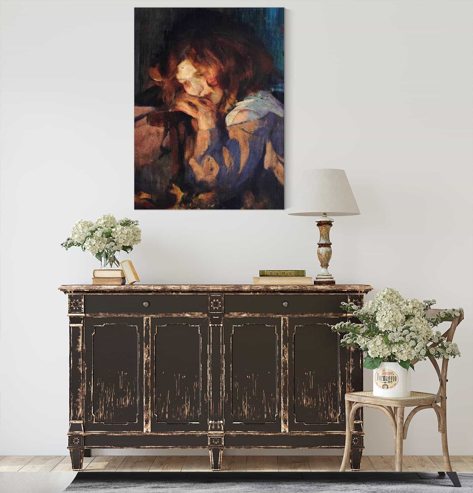 Kitty By Firelight by James Jebusa Shannon