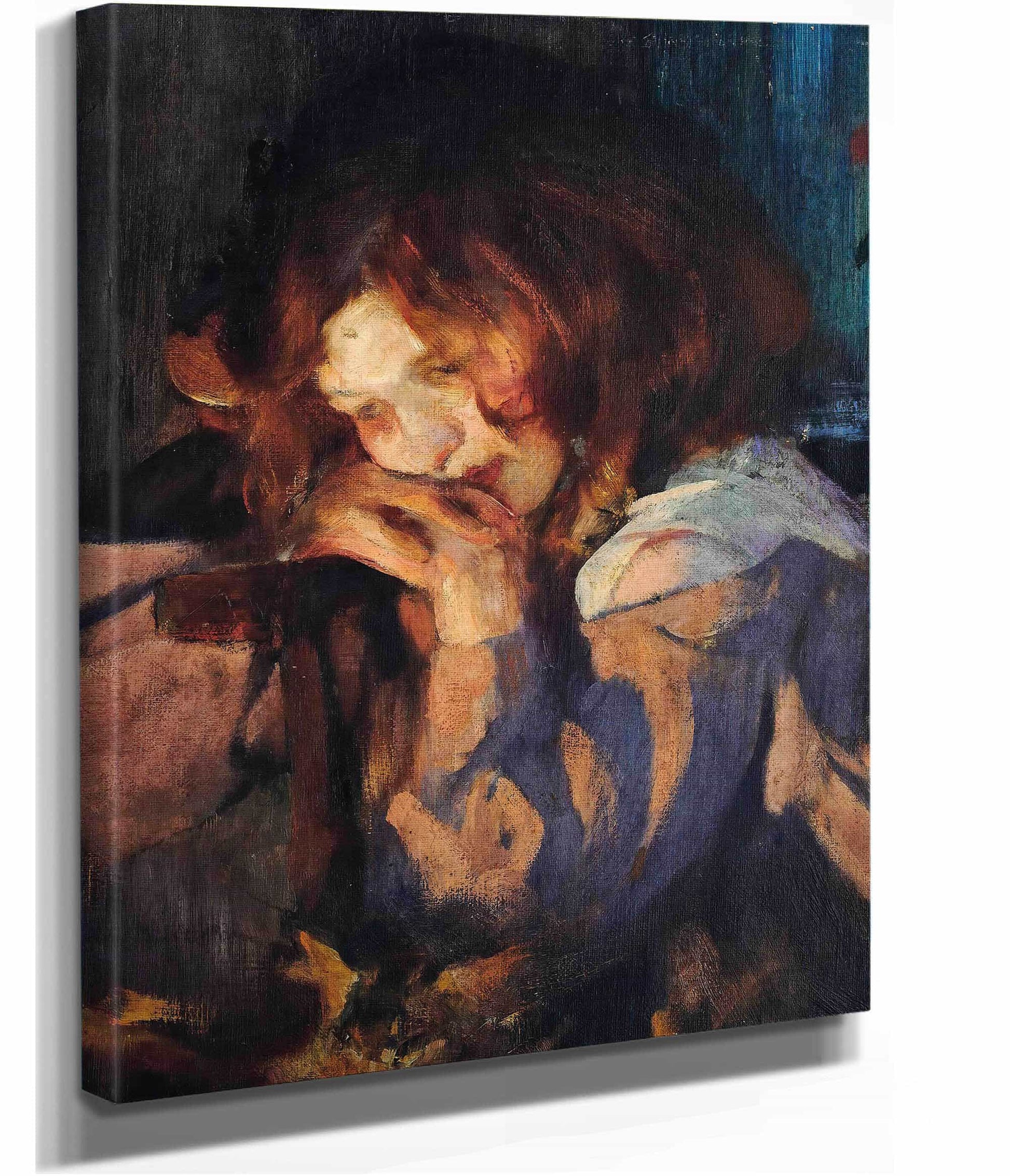 Kitty By Firelight by James Jebusa Shannon