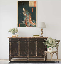 Kiyohime Emerging From The Hidaka River Turning Into A Serpent by Tsukioka Yoshitoshi