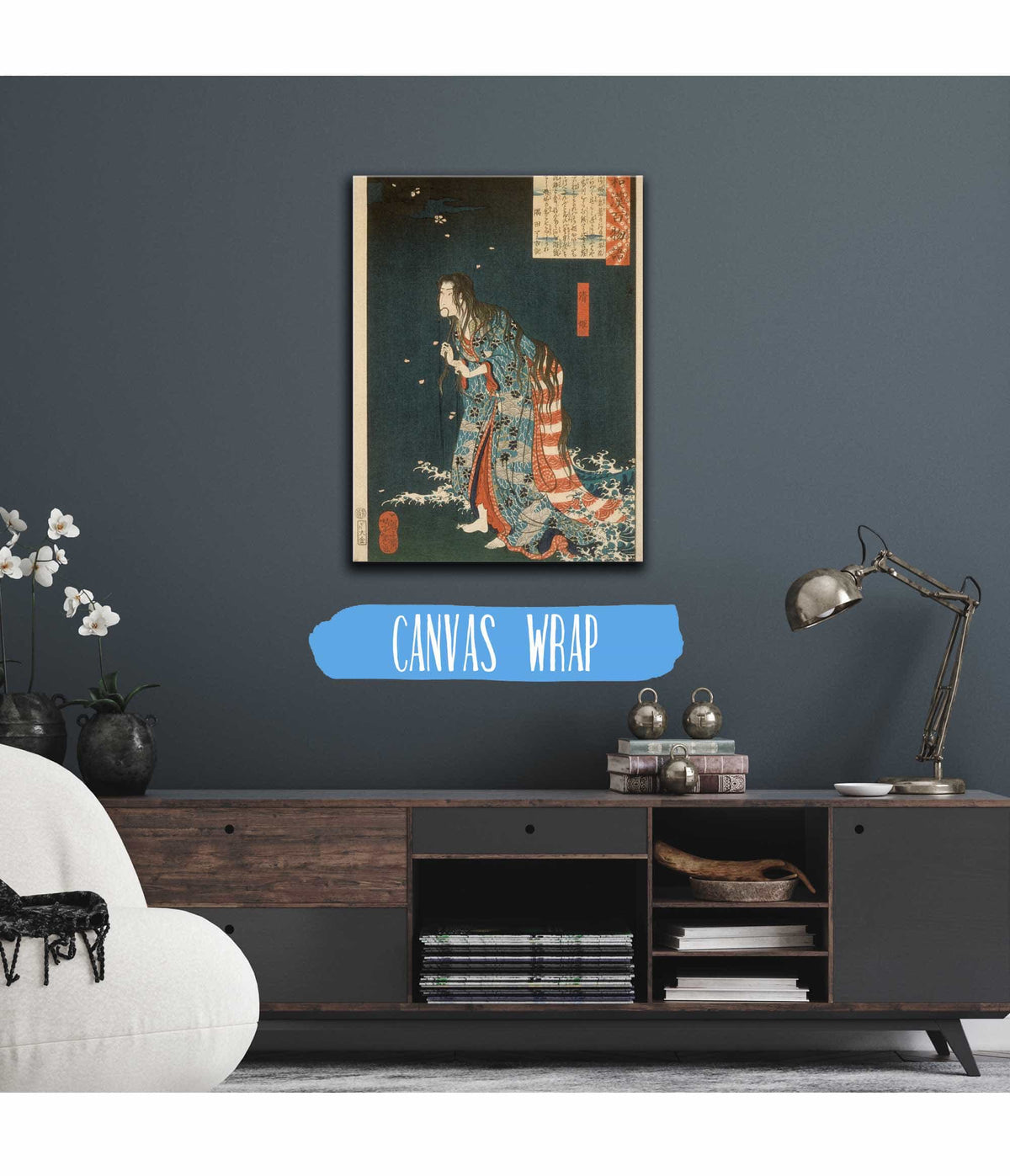 Kiyohime Emerging From The Hidaka River Turning Into A Serpent by Tsukioka Yoshitoshi