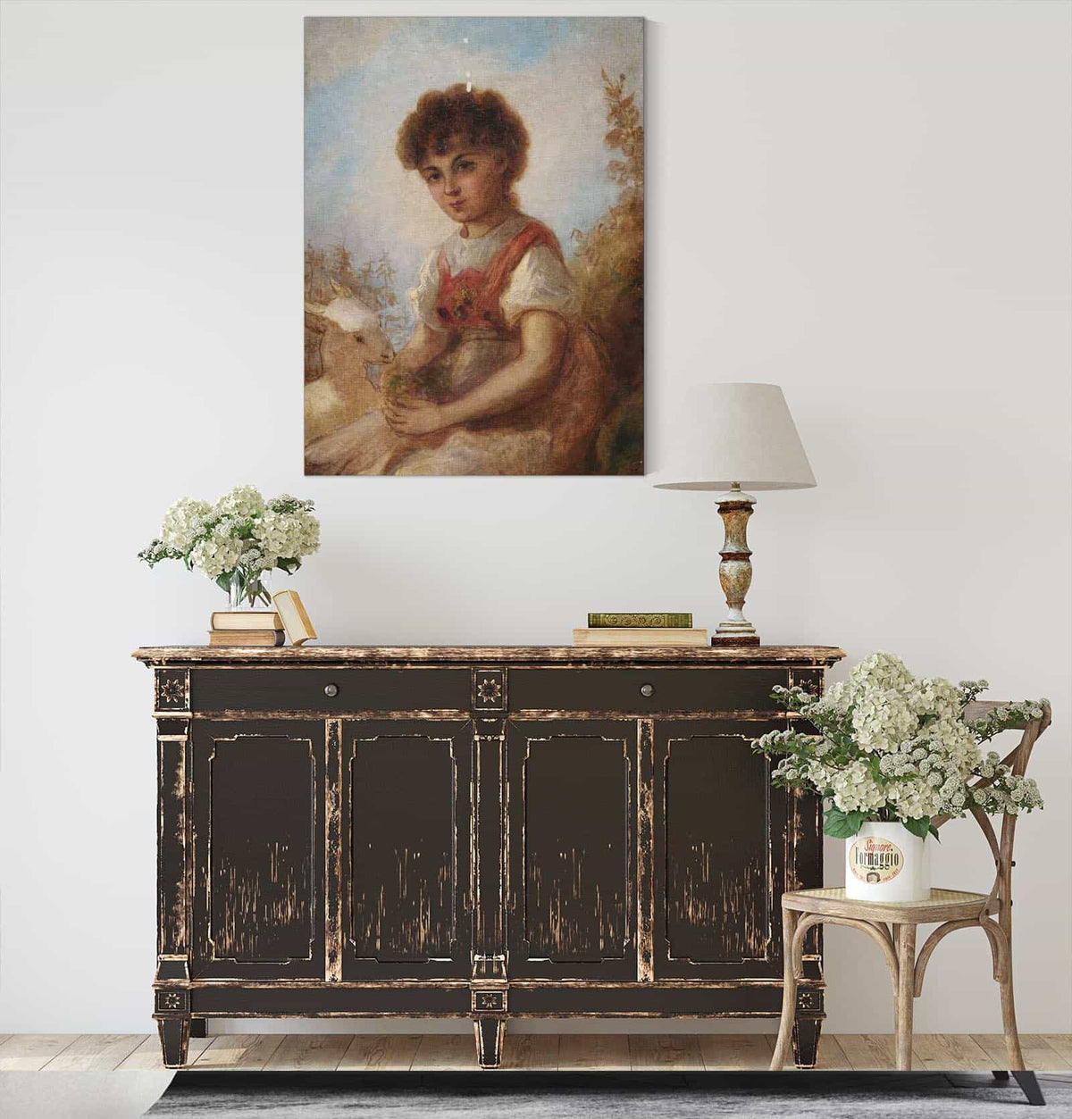 Kleines Madchen Mit Einer Ziege by Anselm Feuerbach