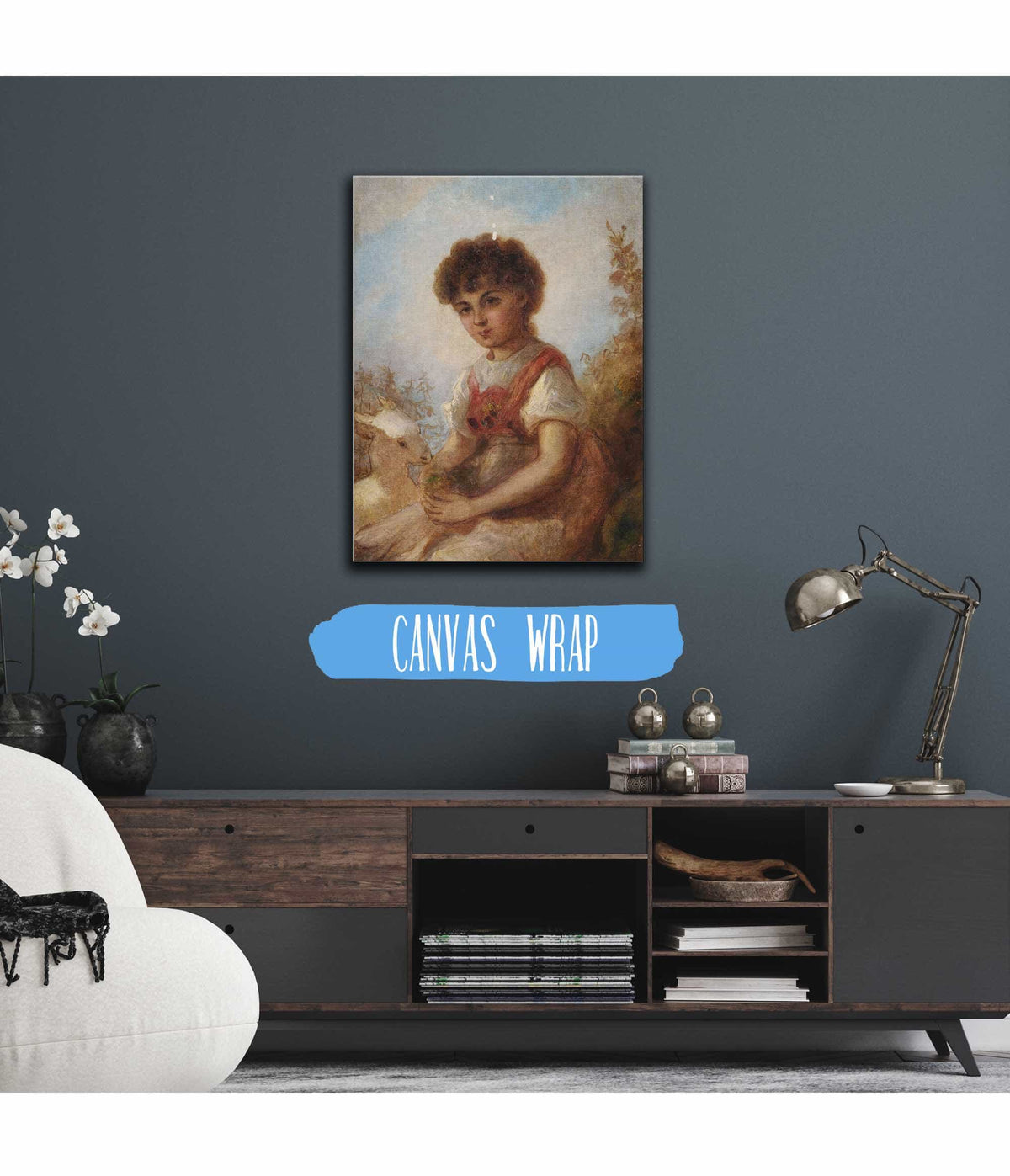 Kleines Madchen Mit Einer Ziege by Anselm Feuerbach