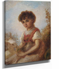 Kleines Madchen Mit Einer Ziege by Anselm Feuerbach