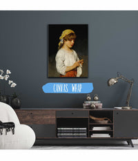 Knitting Girl With Headscarf by Eugen Von Blaas