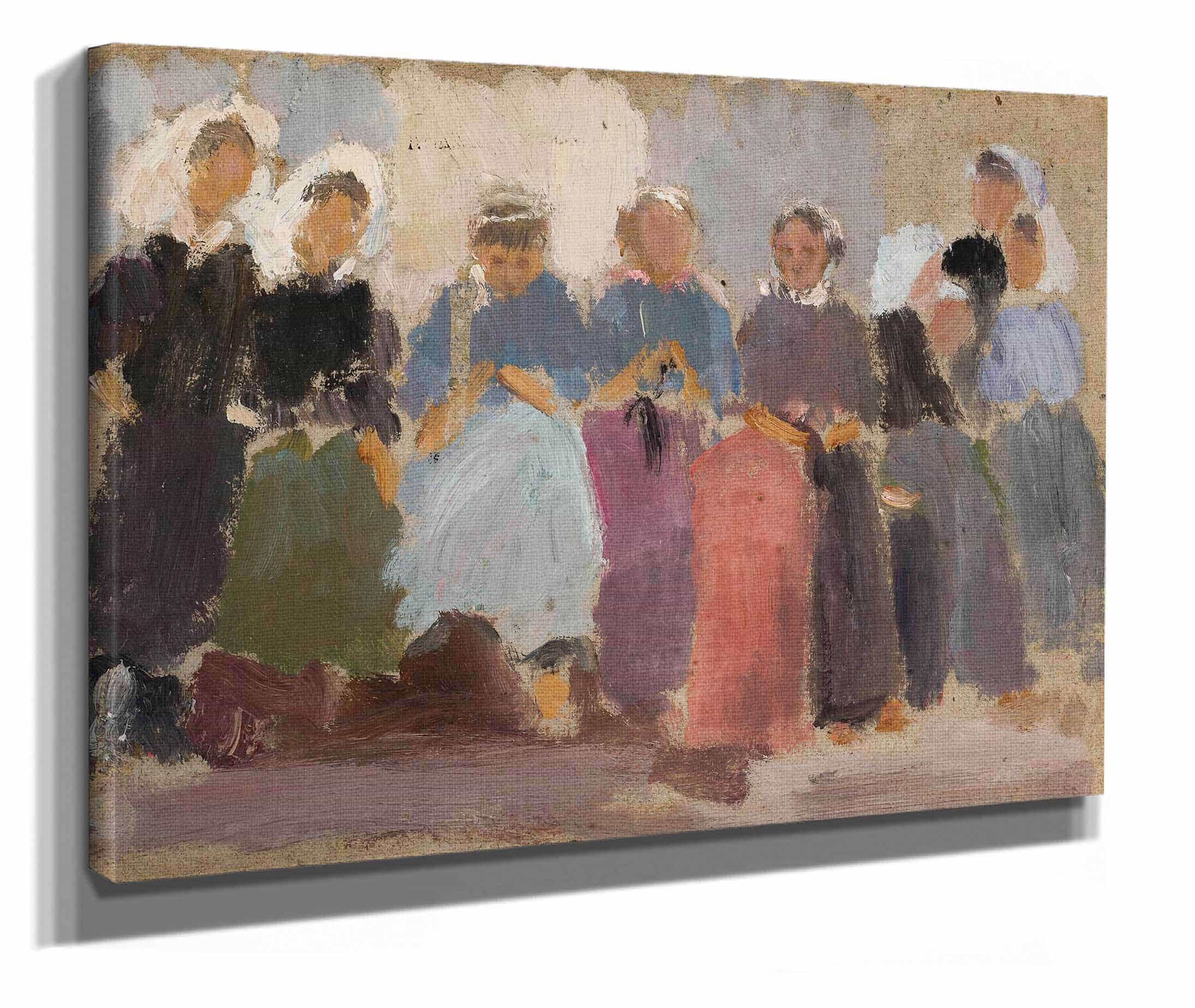 Knitting Women Sketch by Tadeusz Makowski