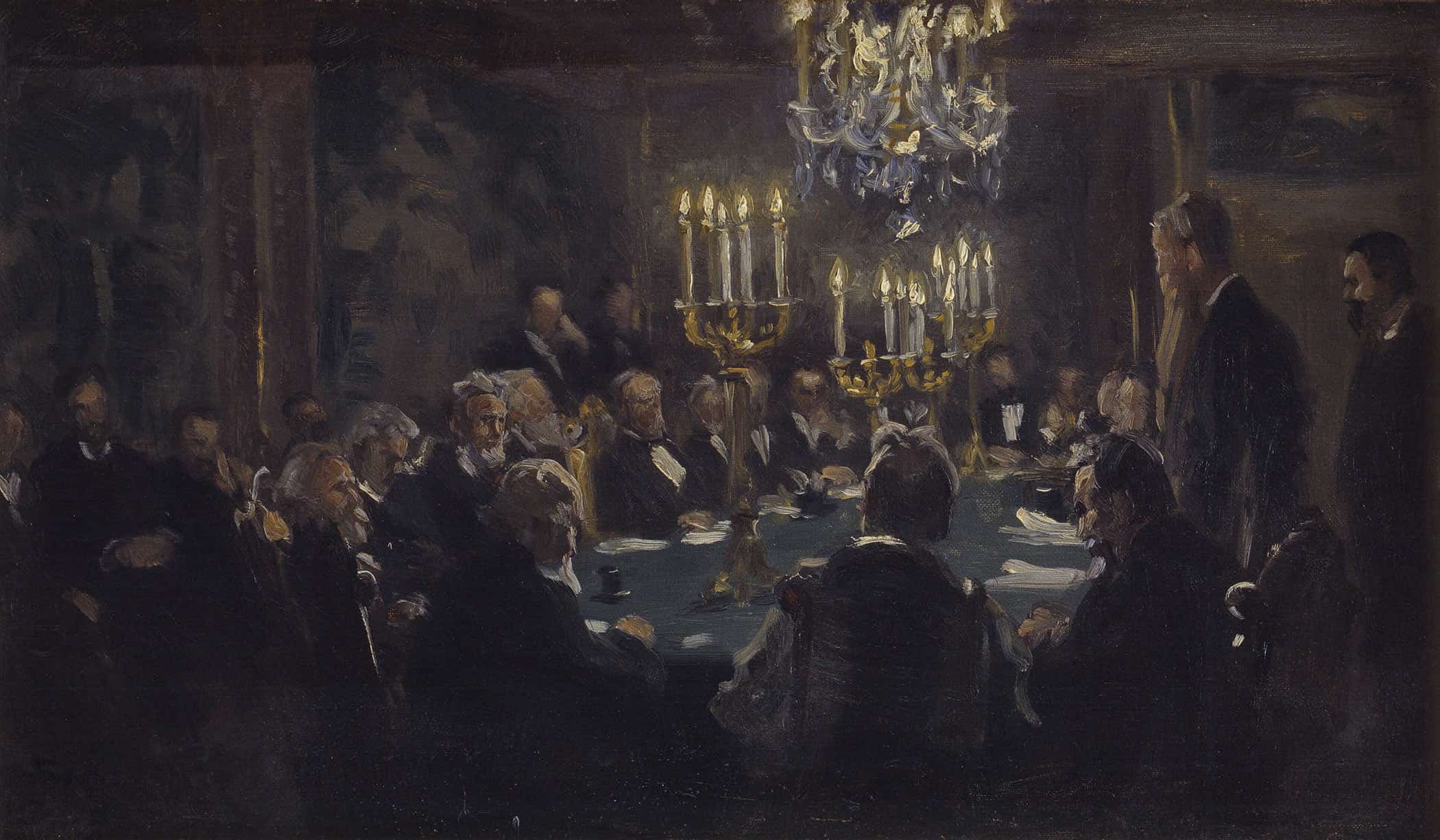 Kompositionsskitse Til Et Mode I Videnskabernes Selskab I Videnskabernes Selskab by Peder Severin Kroyer