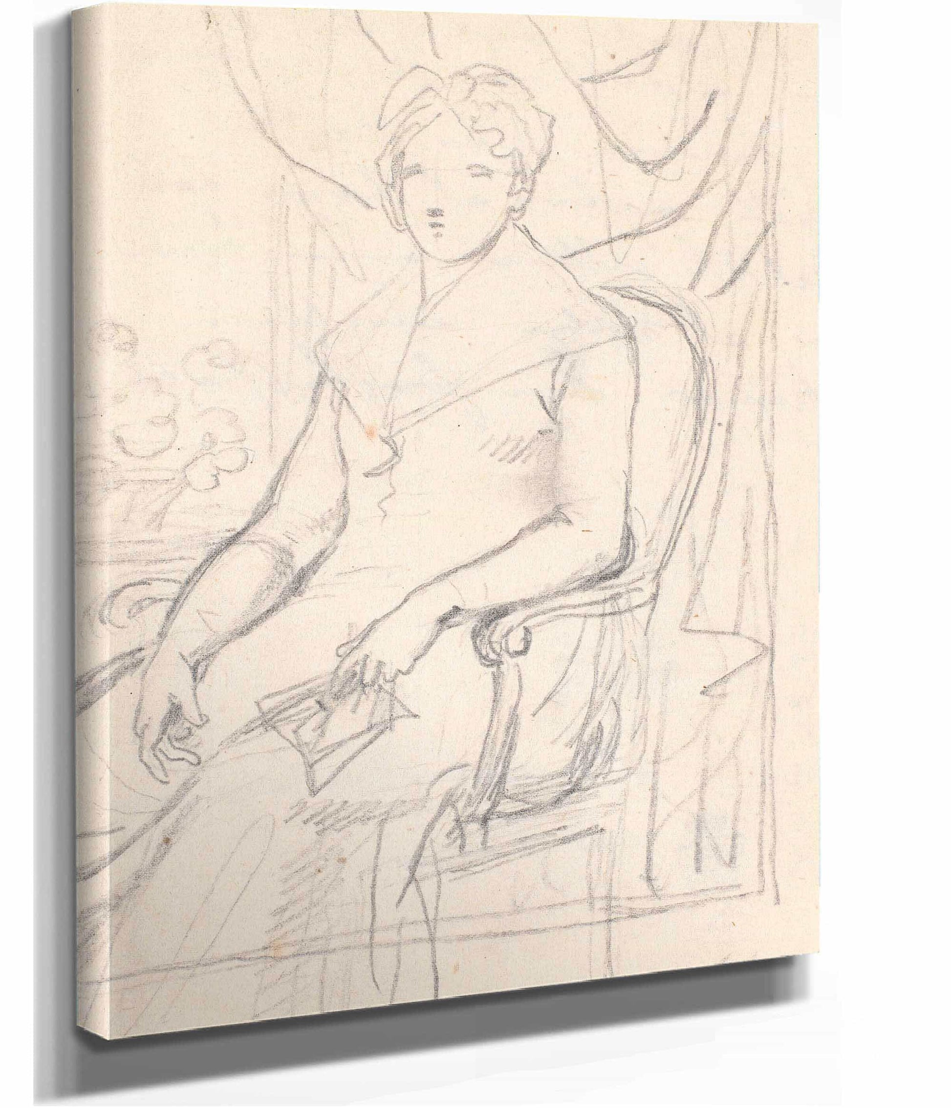 Kompositionsudkast Til Portraettet Af Grevinde Anna Joachima  by Jens Juel
