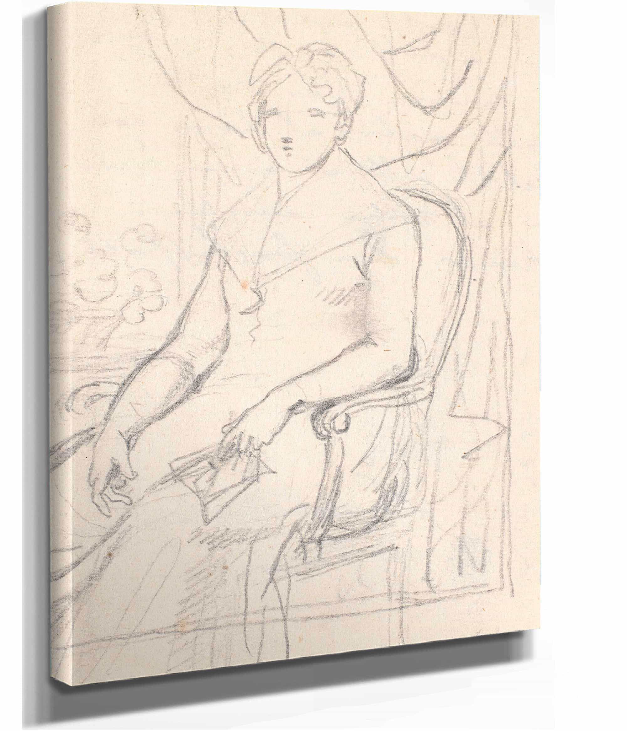Kompositionsudkast Til Portraettet Af Grevinde Anna Joachima  by Jens Juel