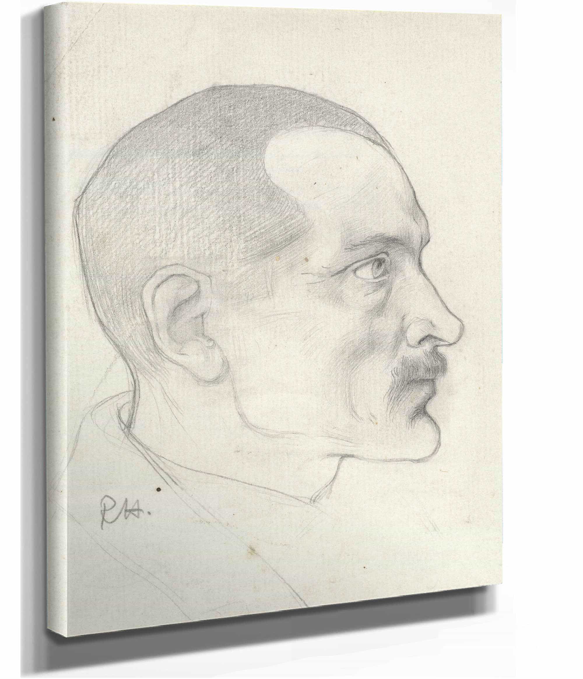 Kop Van Een Man Met Snor Van Opzij  by Richard Nicolaus Roland Holst