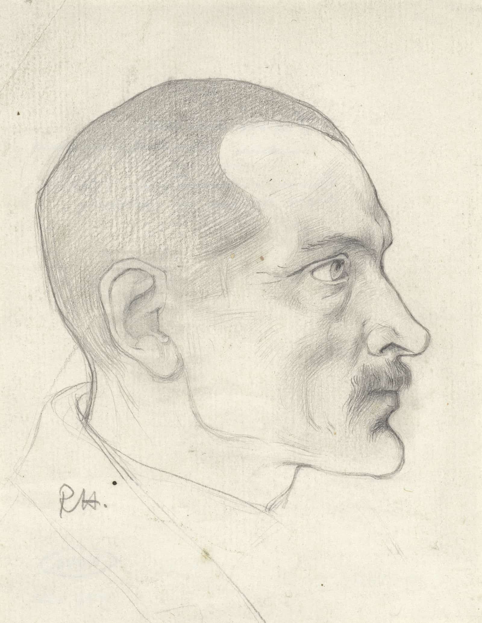 Kop Van Een Man Met Snor Van Opzij  by Richard Nicolaus Roland Holst